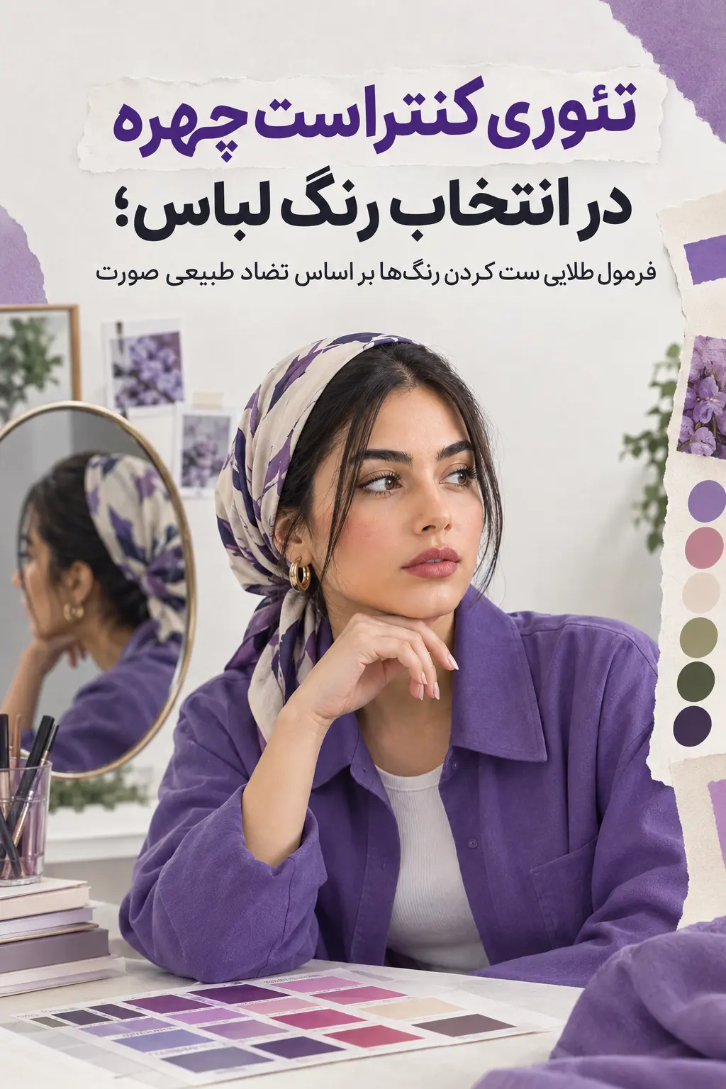 تئوری کنتراست چهره در انتخاب رنگ لباس؛ فرمول طلایی ست کردن رنگ‌ها در مجله الینا