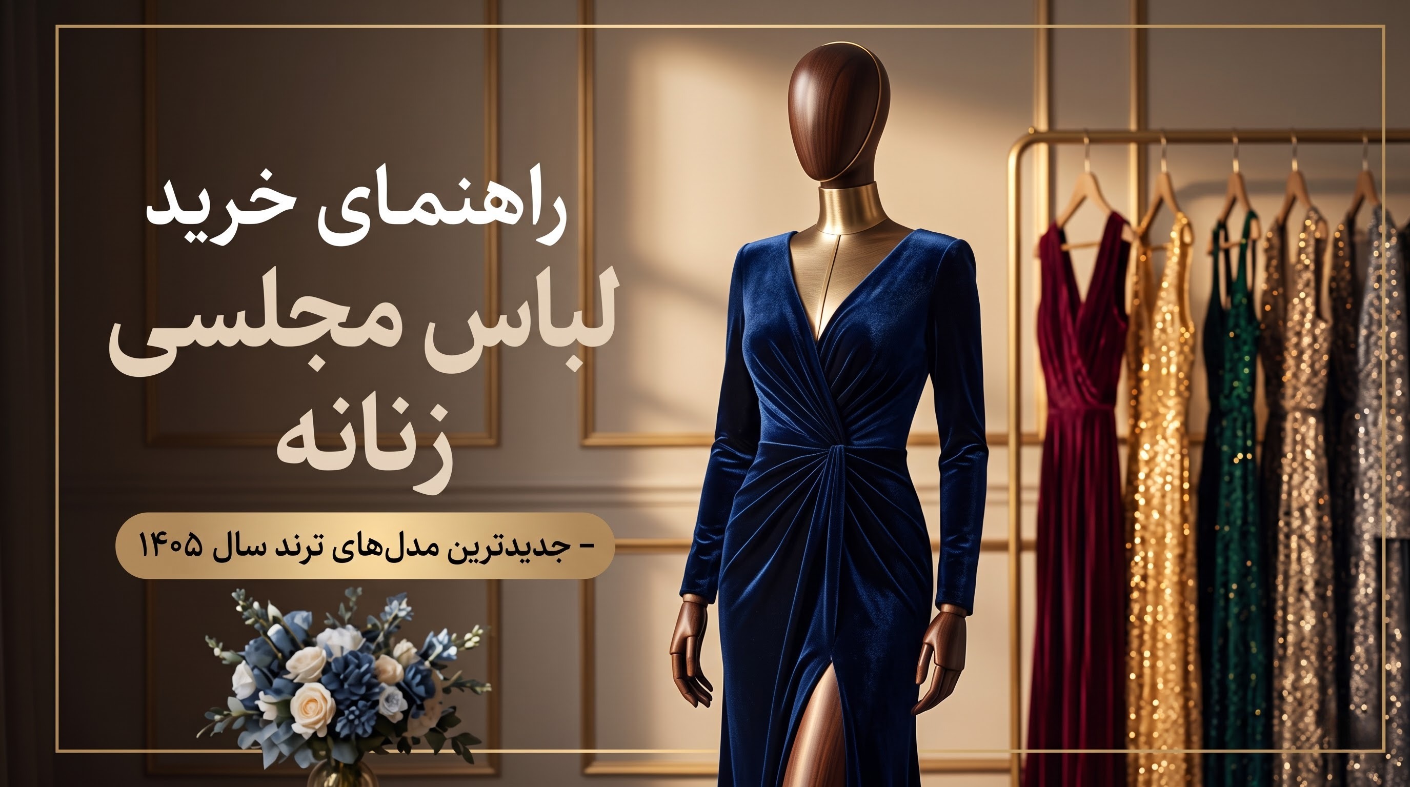 پیراهن مجلسی بلند ساتن ابریشمی زنانه الینا