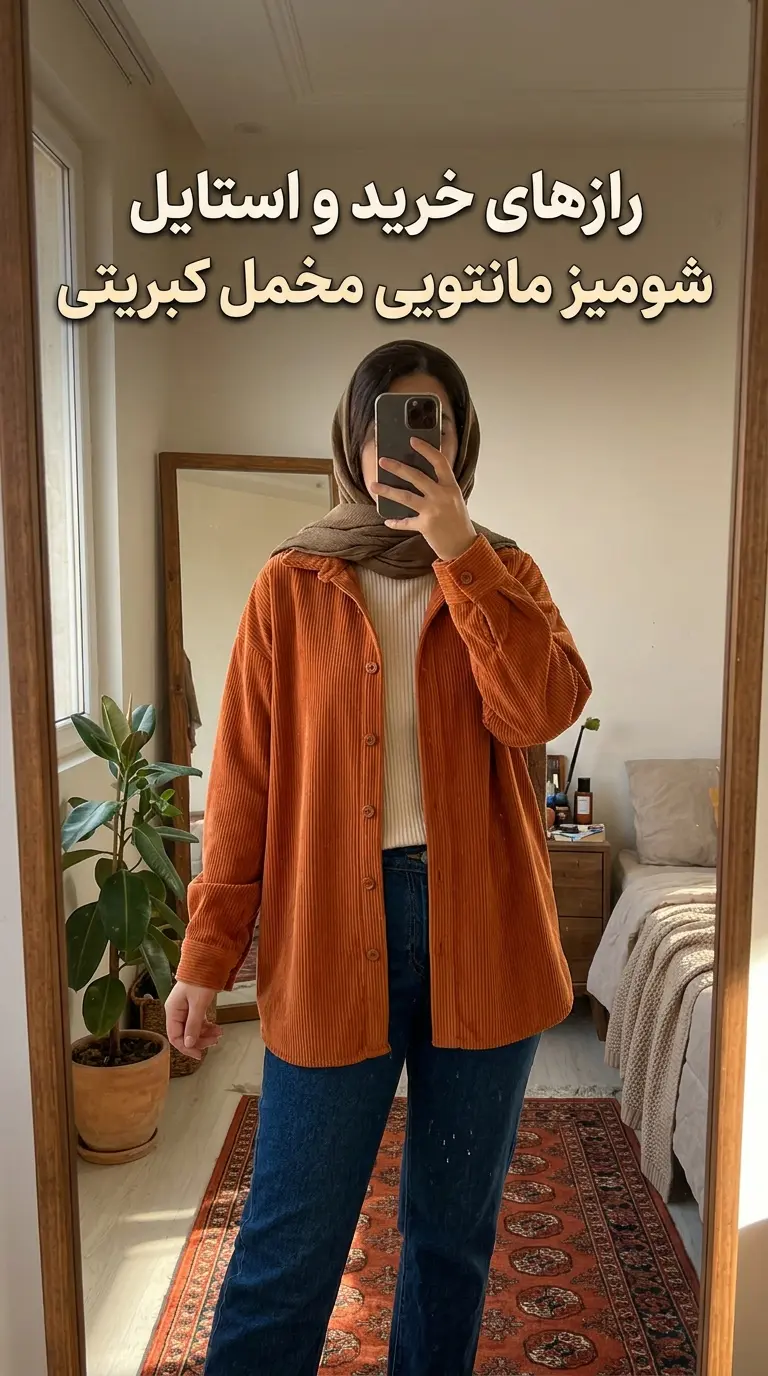 راهنمای جامع خرید و استایل شومیز مانتویی مخمل کبریتی زنانه پاییز ۱۴۰۵ الینا