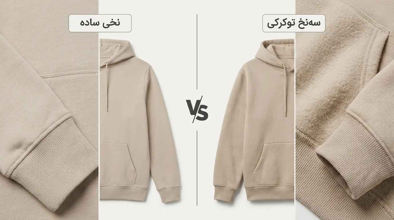 تفاوت پارچه دورس نخی بدون کرک با دورس سه نخ توکرکی الینا