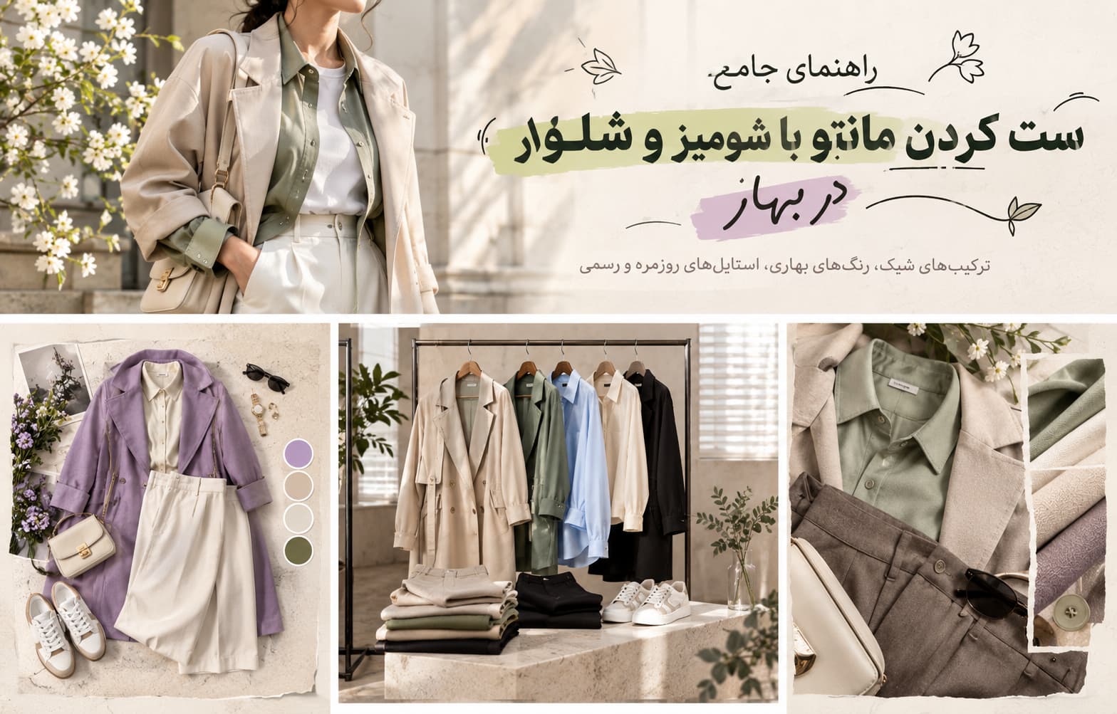 استایل خیابانی بهاری با شومیز و مانتو کتی و شلوار جین الینا